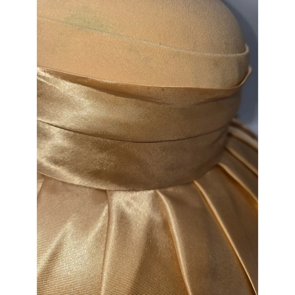 S.O.G.I.C. Dress Hat Womens One‎ Size Gold Good Floral Pleated Wide Brim